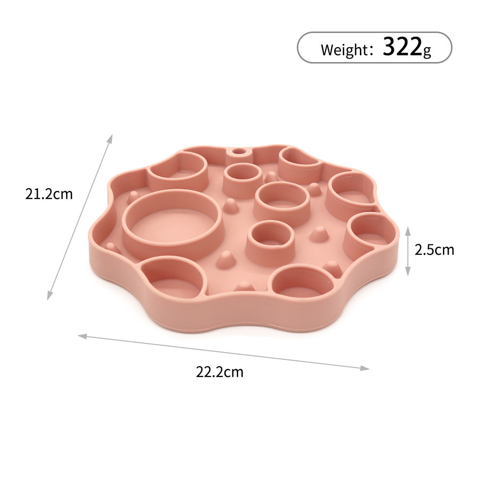 Silicone Dog Slow Feeder and Licking Mat - 2 in 1 Puzzle Bowl for Dog Slow Feeding(Grape purple)