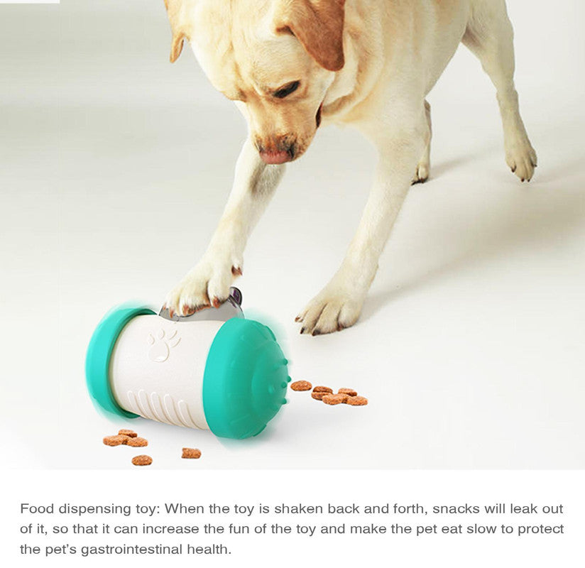 Pet Tumbler Treat Dispenser Ball��Interactive Feeding Toy for Dogs and Cats(Green and white)