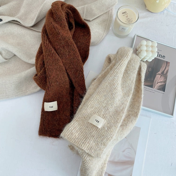 Yellow Cozy Knit Scarf - Soft Wool-Blend Winter Neck Wrap, Warm and Stylish