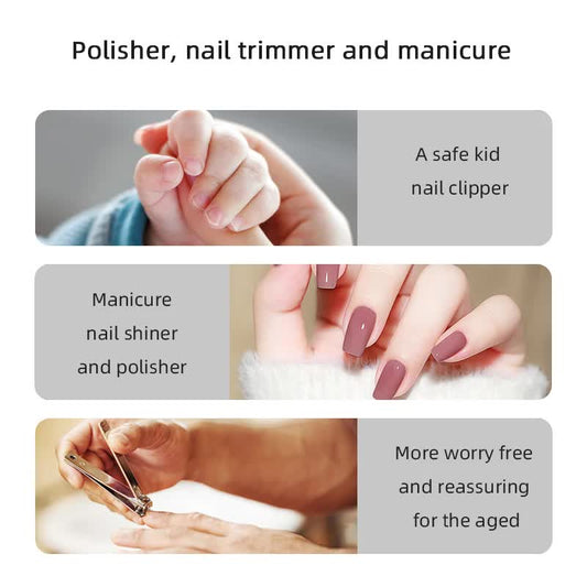 Pink Multi-Function Electric Nail File - Built-in Storage Space, LED Light, Quiet Operation