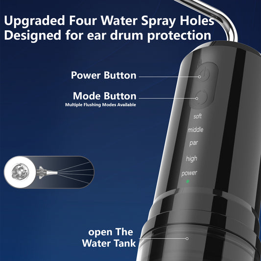 Green Electric Ear Wax Removal Kit - Rechargeable Water Irrigator Cleaner Tool