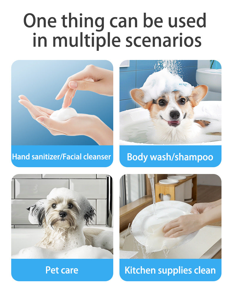 Light blue Electric Pet Shampoo Foamer Gun - Dense Foam, Quiet Operation, Easy Bath