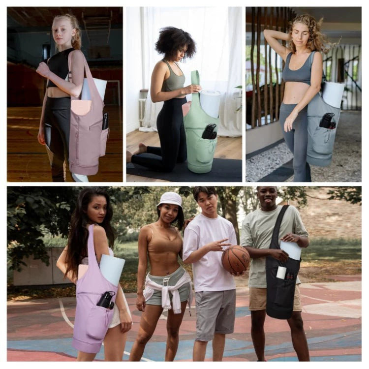 Pink All-in-One Yoga Sling Bag - Fits Mat & Gear, Large Opening, Side Pockets