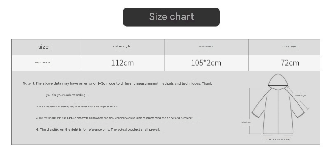 Dark blue Stylish Waterproof Raincoat Poncho - Long, Packable for Outdoor Travel & Hiking