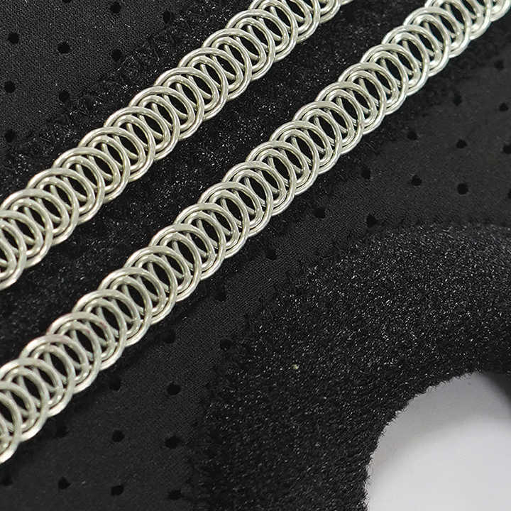 Grey Adjustable Knee Brace Support (Pair) with Dual Spring Stabilizers & Patella Gel Pad - Non-Slip for Sports Running Hiking