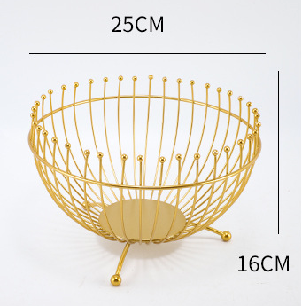 Small Feet Black Modern Metal Wire Fruit Basket Bowl - Countertop Storage for Fruit & Snacks