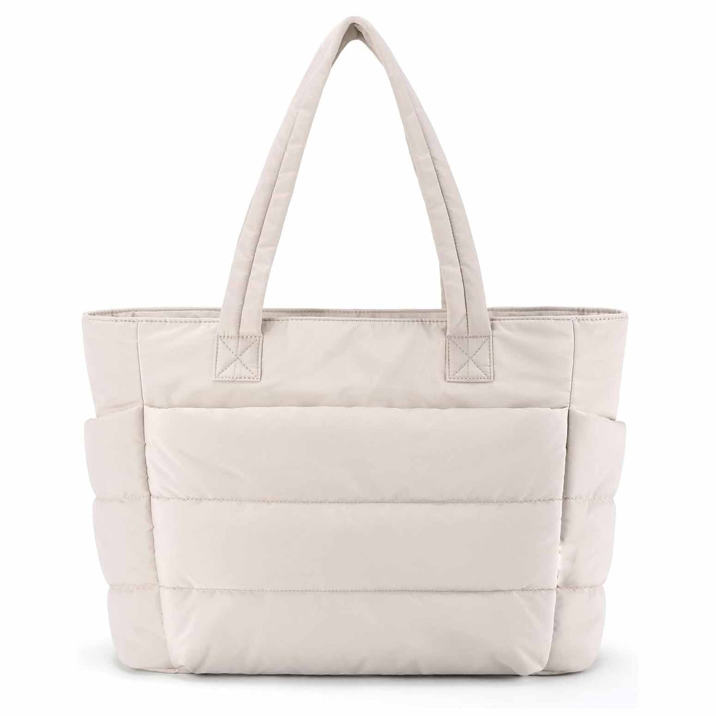 Beige Large Capacity Nylon Tote Bag for Women - Fashionable Travel Shoulder & Crossbody Handbag