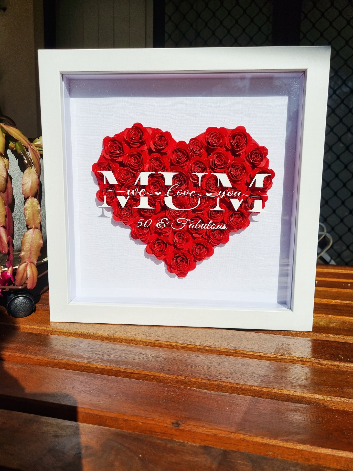 Mother’s Day Special – Custom Handmade Flower Shadow Box (30x30cm)