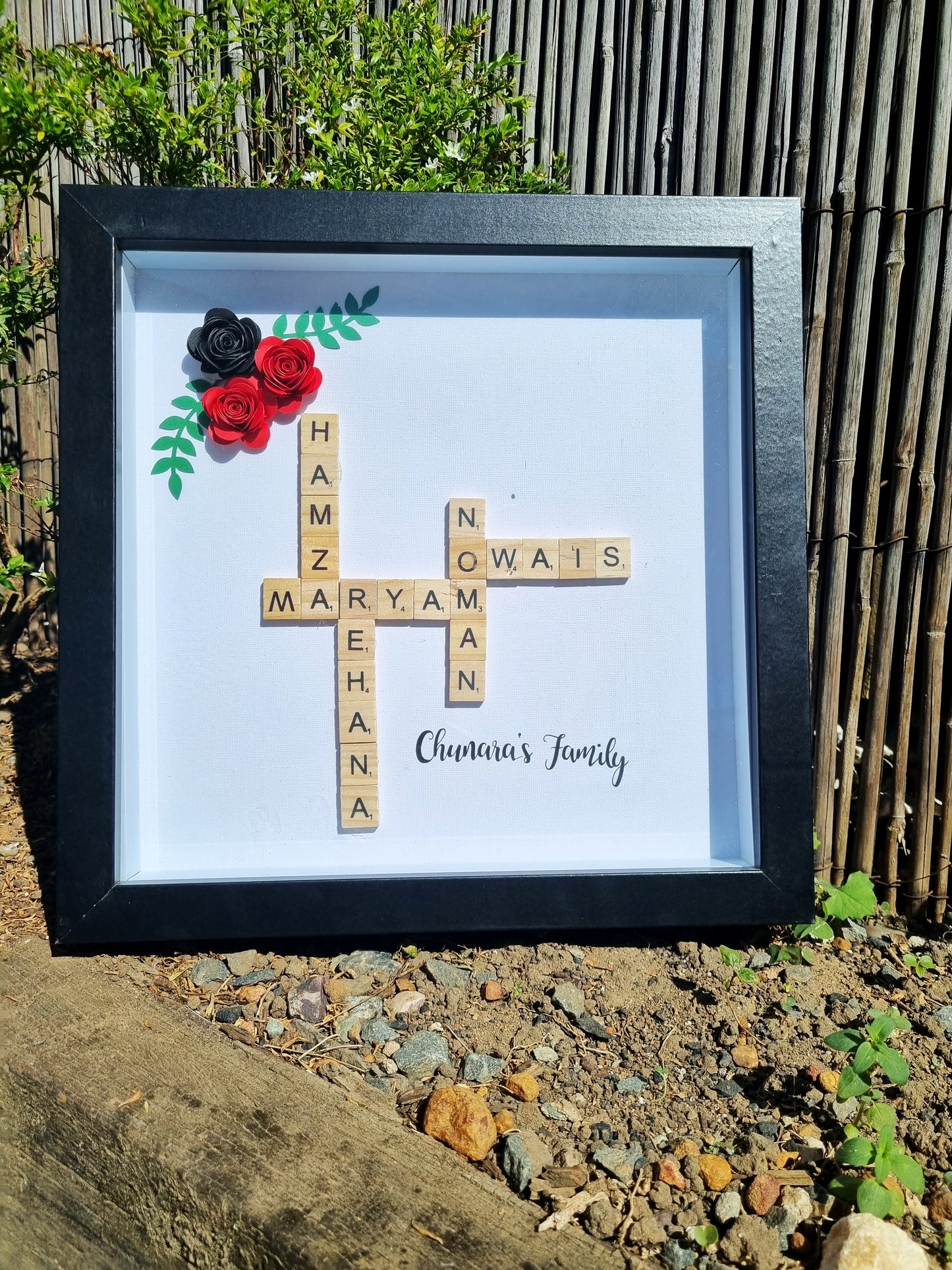 Custom Scrabble Name Frame – 30x30cm Personalized Family or Couple Gift