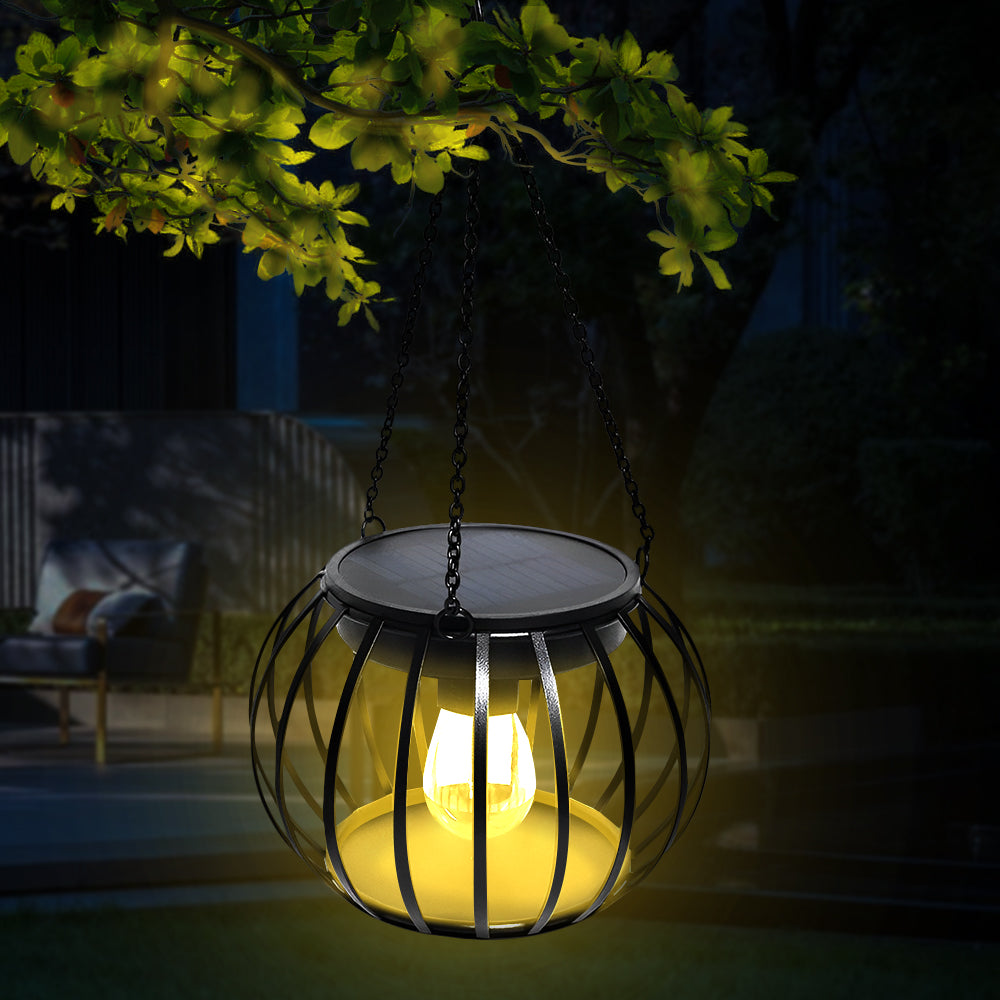 LUMIRO 2 Pack Outdoor Solar Hanging Lights Pumpkin Decorative Lantern - The Grand Bazaar of Australia