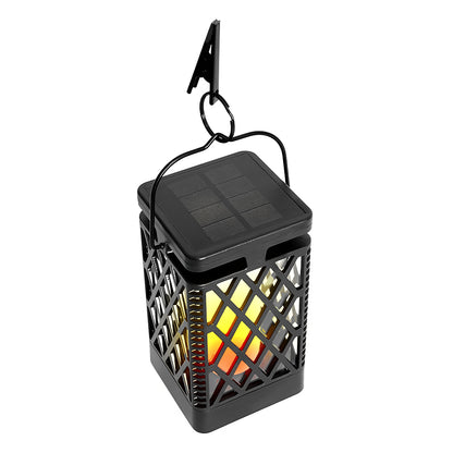 LUMIRO 2 Pack Flickering Flame Solar Garden Pendant Lights - Realistic Flames_3