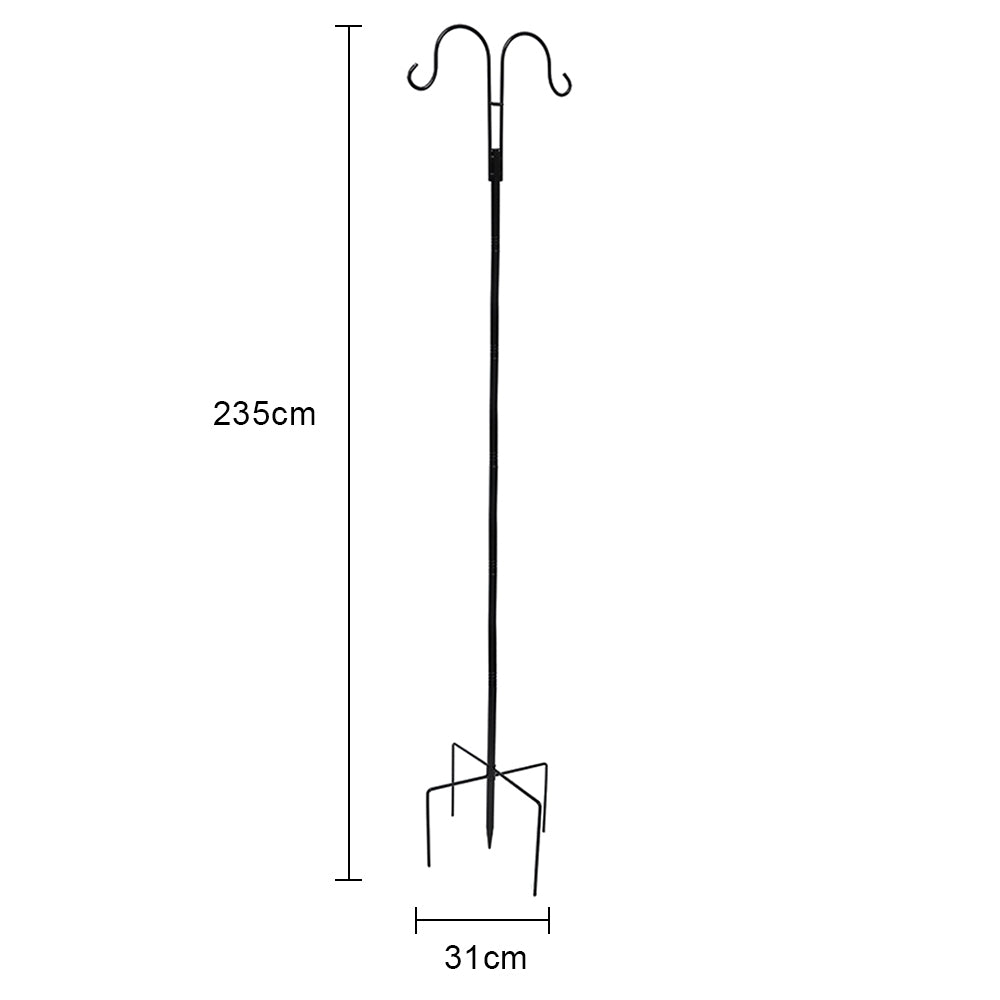 LUMIRO 2 Pack Double Shepherds Metal Hooks Garden Pole for Outdoor_6