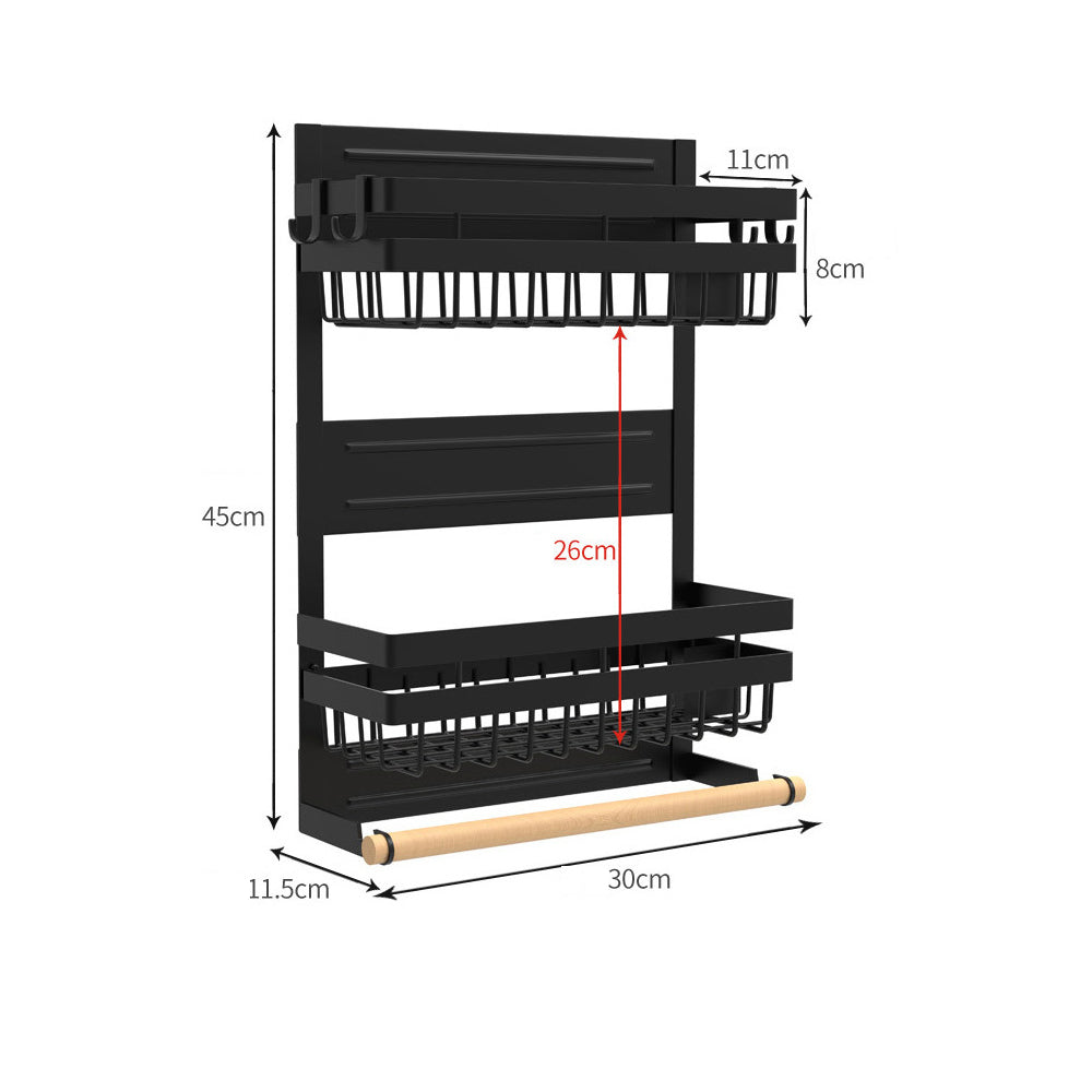 STORFEX 2 Layer Magnetic Spice Rack Refrigerator Shelf_1