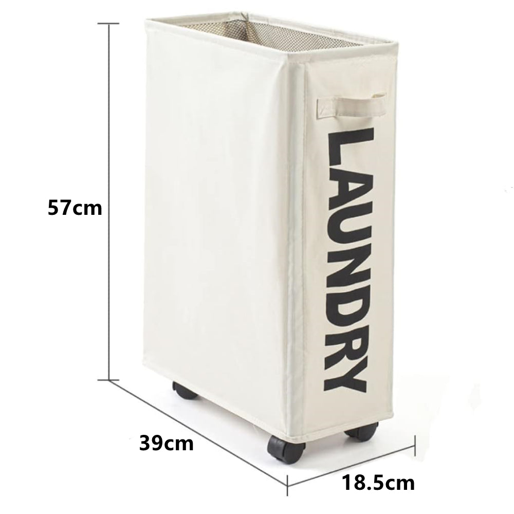 STORFEX Foldable Laundry Basket with Wheels_3