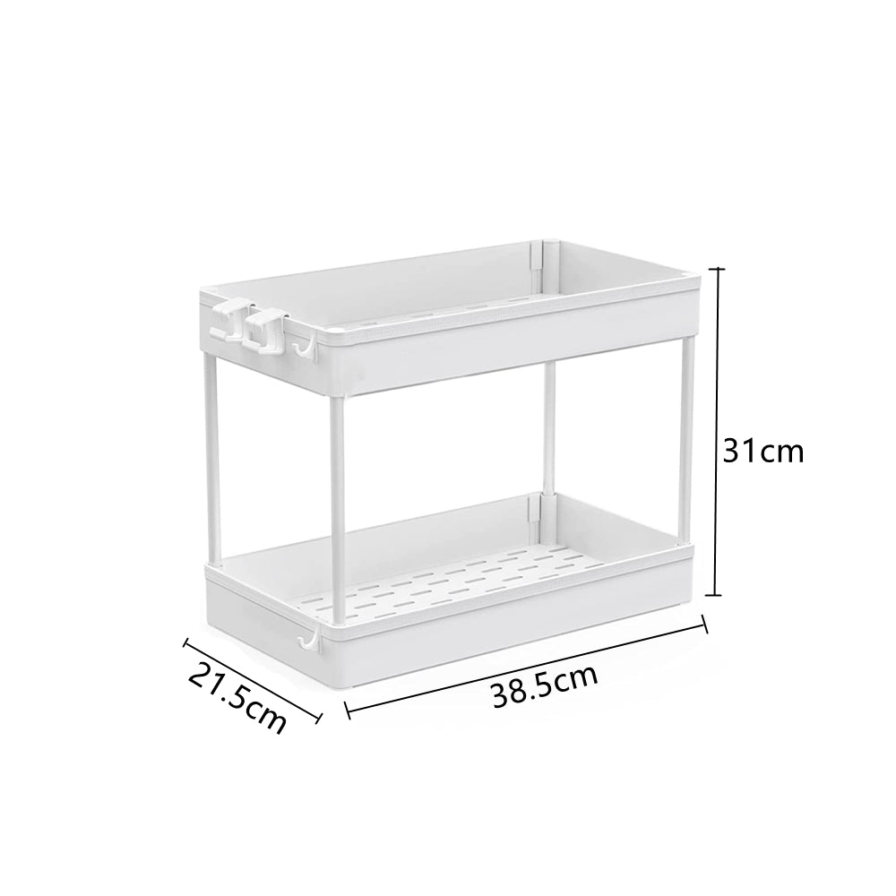 STORFEX 2-Tier Under Sink Storage Organizer Bathroom Standing Rack_2