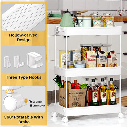 STORFEX 3-Tier Storage Rolling Cart - Organization Utility Cart_2