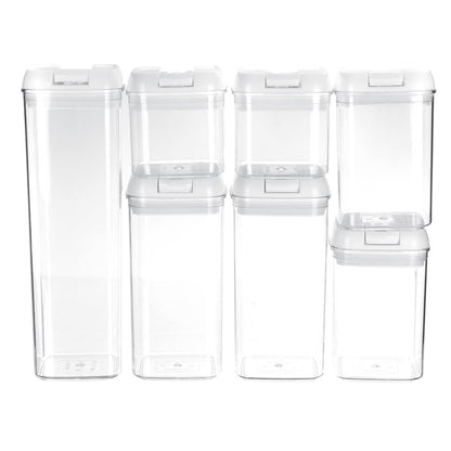 Pack of 7 Plastic Food Storage Organizing Container with Airtight Lids_3