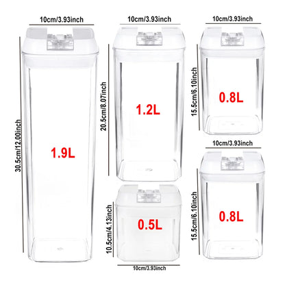 Pack of 7 Plastic Food Storage Organizing Container with Airtight Lids_4