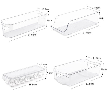 Pack of 6 Acrylic Stackable Clear Plastic Storage Bin for Refrigerator_2