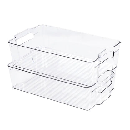 Pack of 6 Acrylic Stackable Clear Plastic Storage Bin for Refrigerator_3