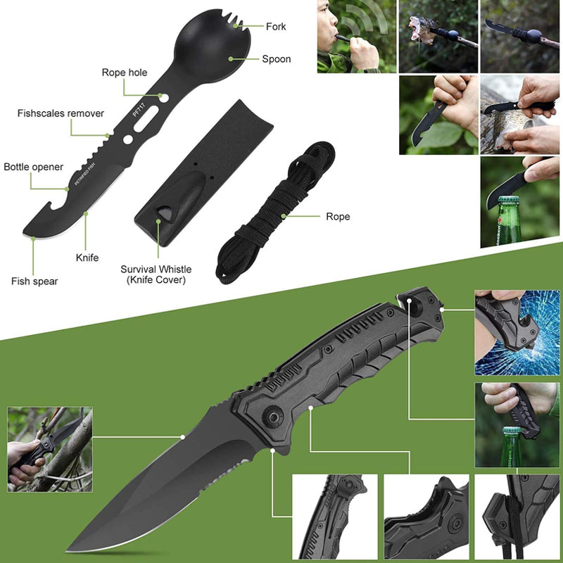 39in1 Tactical Emergency Survival Kit Outdoor Hiking Camping SOS Tool Equipment - The Grand Bazaar of Australia