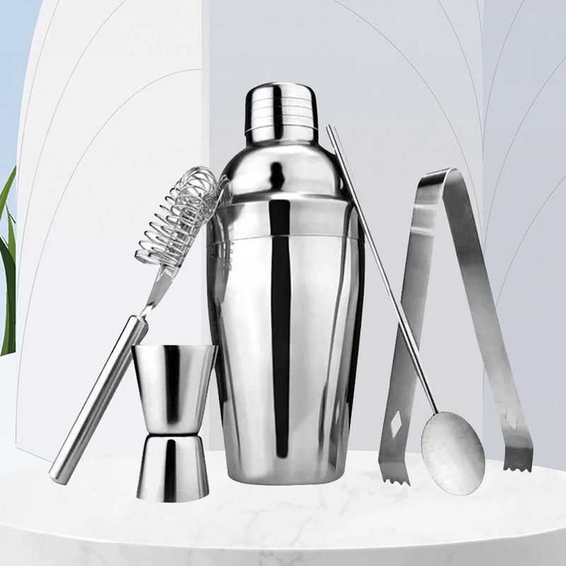 5 Pcs Stainless Steel Cocktail Maker Set Premium Bartending Tool Kit - The Grand Bazaar of Australia