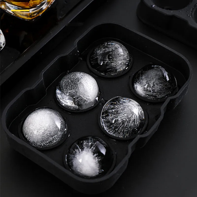 6 Large Sphere Shape Cocktail Ice Molds Quick Release Ice Ball Maker_9