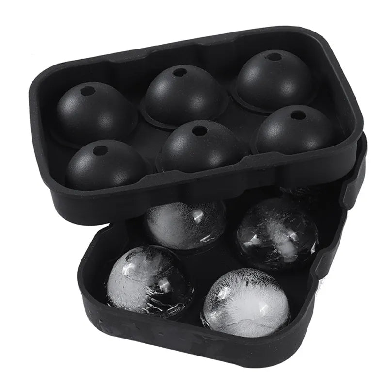 6 Large Sphere Shape Cocktail Ice Molds Quick Release Ice Ball Maker_5