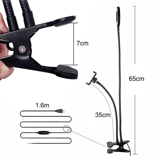 Flexible Clip-on Photography Selfie Ring Light with Adjustable Brightness - The Grand Bazaar of Australia