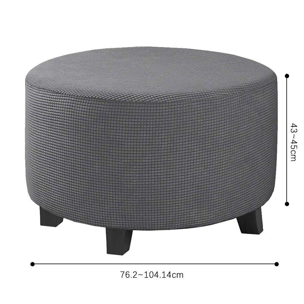 COMFEYA Round Ottoman Cover - Stretch Ottoman Slipcover Furniture Protector for Round Ottomans_6