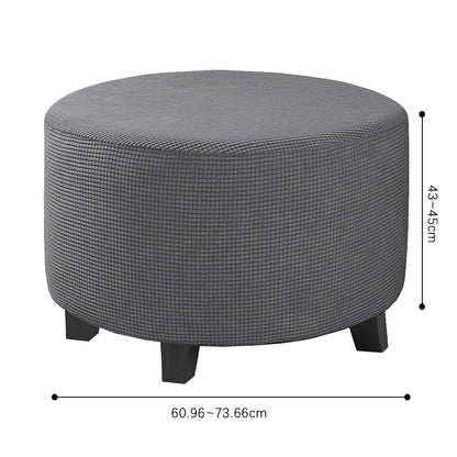 COMFEYA Round Ottoman Cover - Stretch Ottoman Slipcover Furniture Protector for Round Ottomans_7