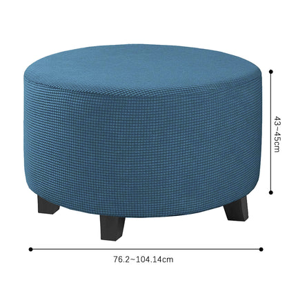 COMFEYA Round Ottoman Cover - Stretch Ottoman Slipcover Furniture Protector for Round Ottomans_15