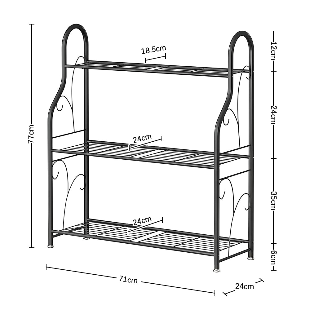 GREENHAVEN 3 Tier Metal Plant Stand - Sturdy Display Rack for Indoor and Outdoor Use_1