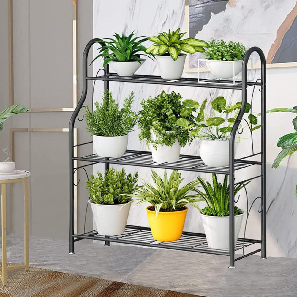 GREENHAVEN 3 Tier Metal Plant Stand - Sturdy Display Rack for Indoor and Outdoor Use_3