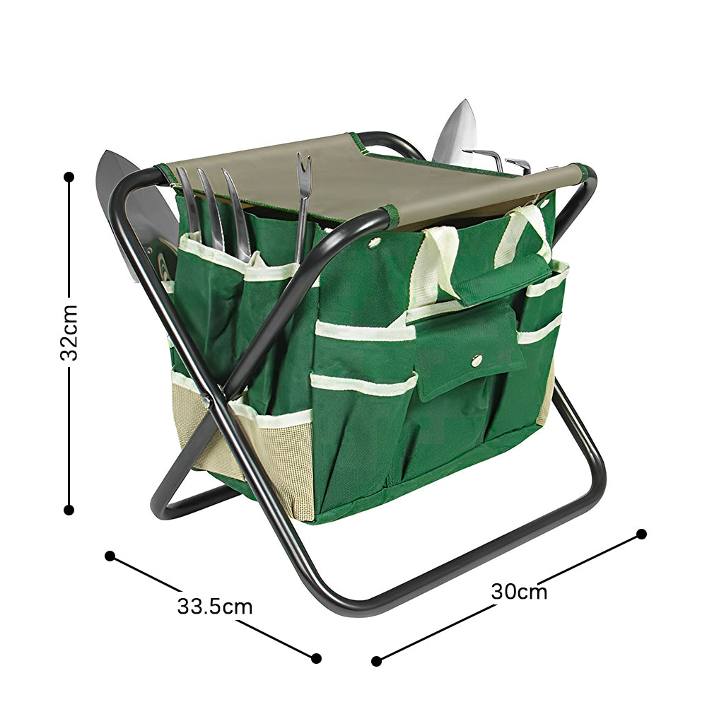GREENHAVEN 7 Piece Garden Tool Set with Folding Stool - The Grand Bazaar of Australia
