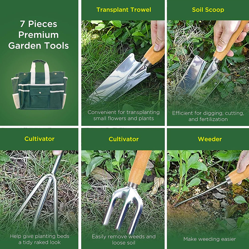 GREENHAVEN 7 Piece Garden Tool Set with Folding Stool - The Grand Bazaar of Australia