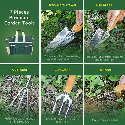 GREENHAVEN 7 Piece Garden Tool Set with Folding Stool - The Grand Bazaar of Australia