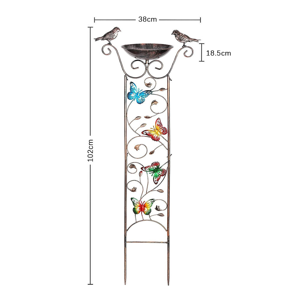 GREENHAVEN Bird Bath with Trellis for Climbing Plants_2