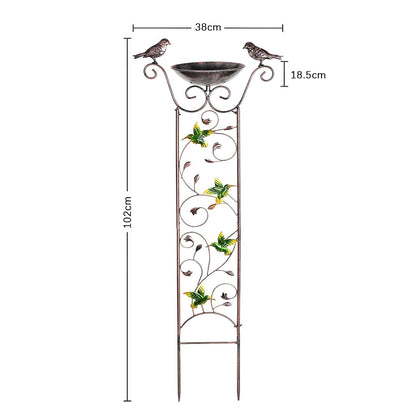 GREENHAVEN Bird Bath with Trellis for Climbing Plants_3