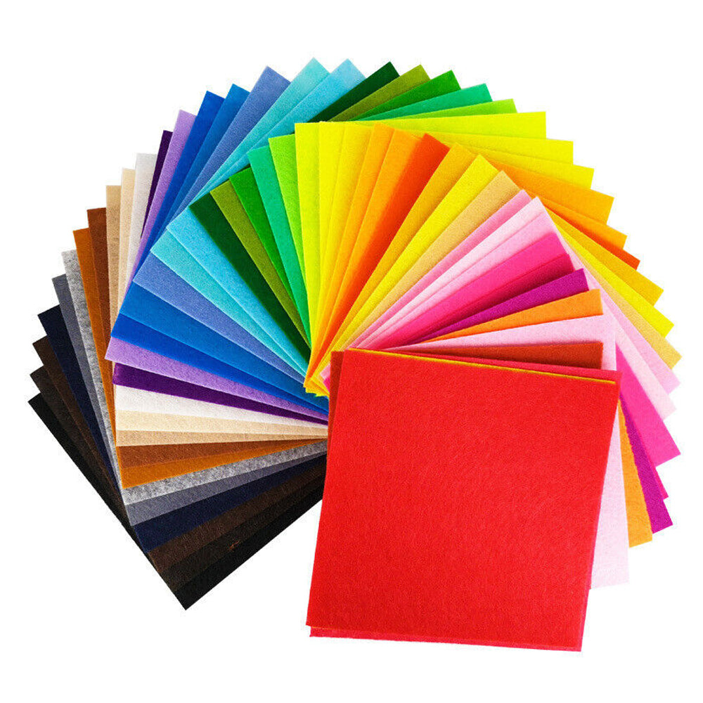 80pcs Squares Non-Woven Felt Fabric Sheets for DIY Handcrafting_0