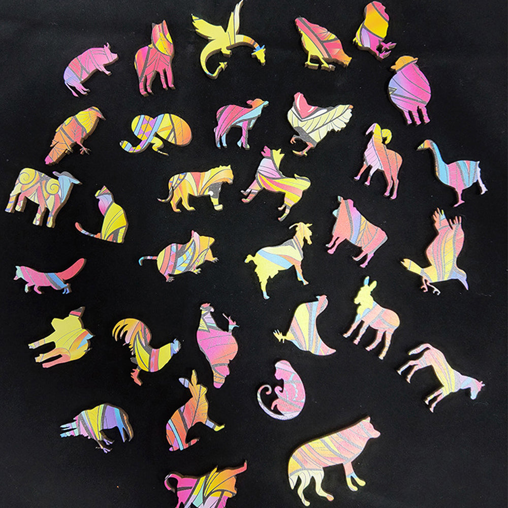 Colorful Mysterious Animal Wooden Toy Jigsaw Puzzle - The Grand Bazaar of Australia