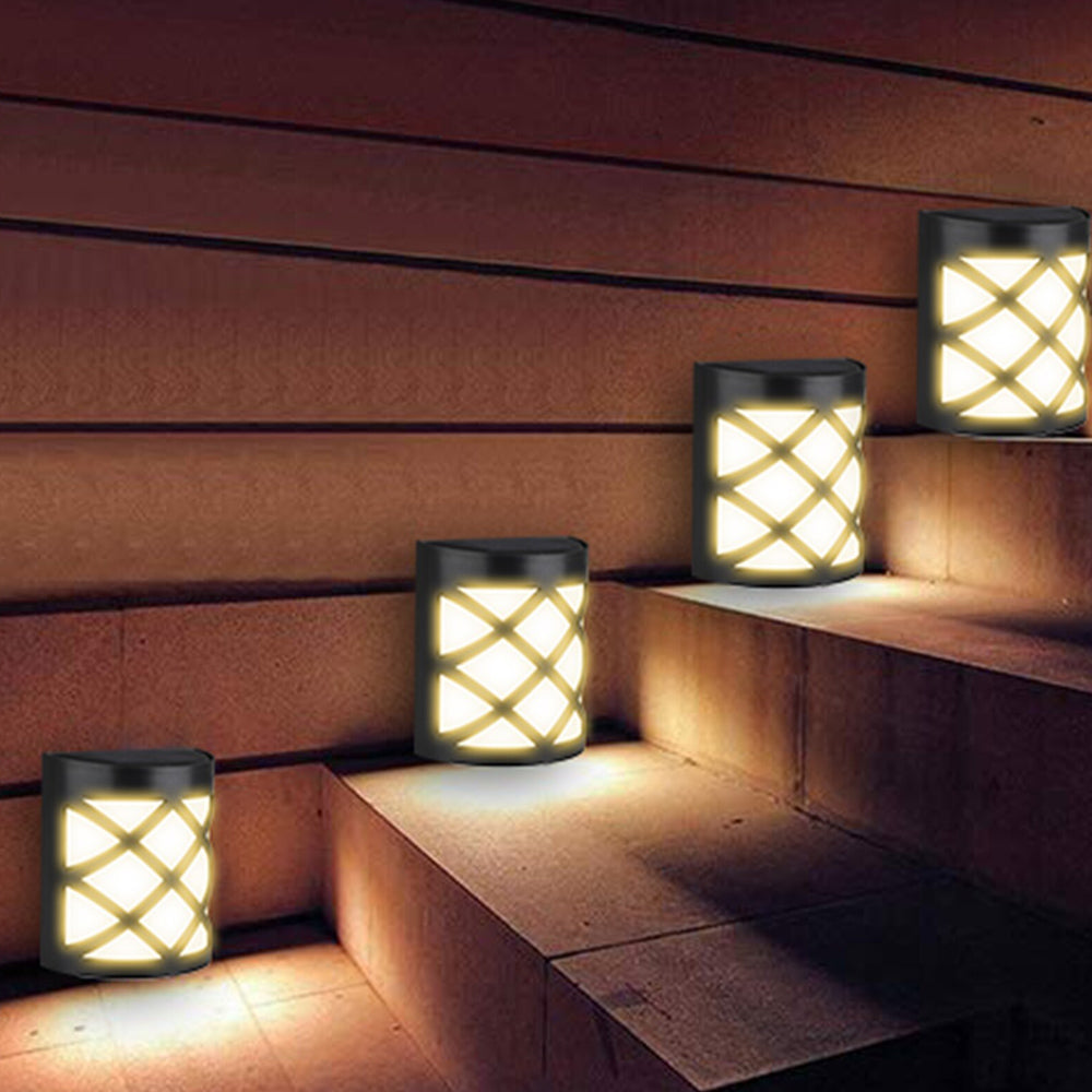 6 LED Outdoor Solar Wall Lights Garden Step Bright Light_10