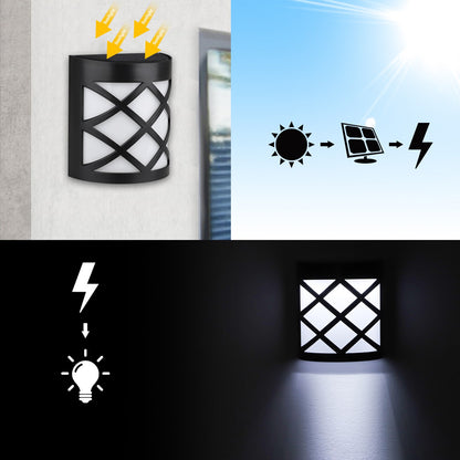 6 LED Outdoor Solar Wall Lights Garden Step Bright Light_5