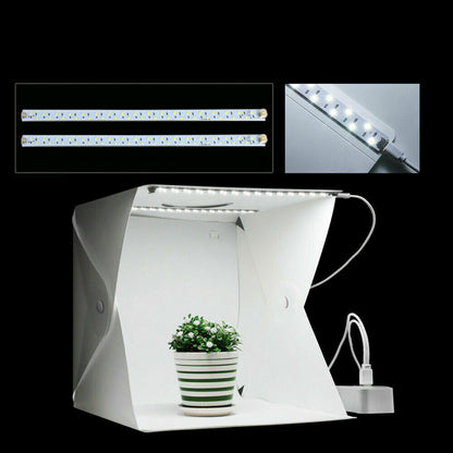 40CM Light Foldable Photo Studio Portable Mini Photography Box Led Kit Tent Cube-USB Plugged-in_1