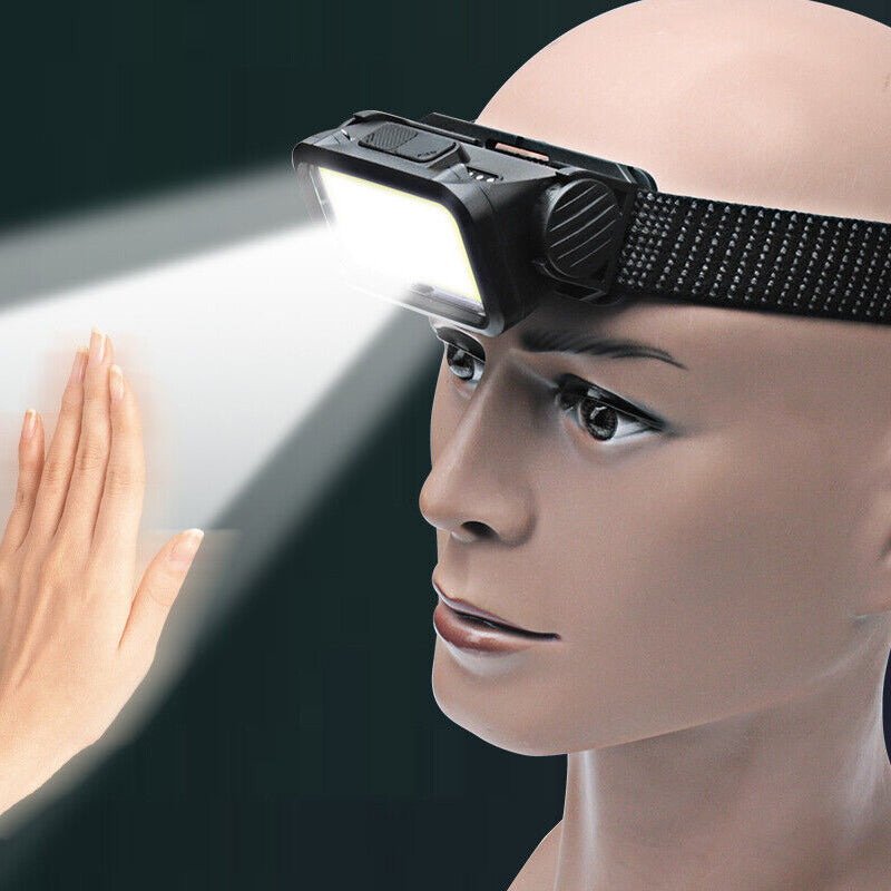 LED Motion Sensor Head Torch Waterproof Headlamp USB Rechargeable - The Grand Bazaar of Australia