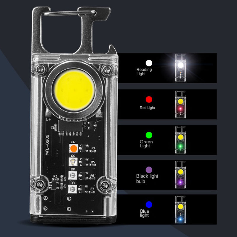 5 Color Light Keychain COB+LED Mini Flashlight- USB Charging - The Grand Bazaar of Australia