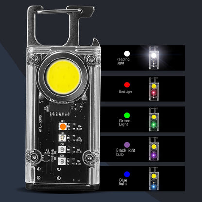 5 Color Light Keychain COB+LED Mini Flashlight- USB Charging - The Grand Bazaar of Australia