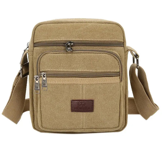 Retro Style Men's Canvas Messenger and Crossbody Satchel Bag_0