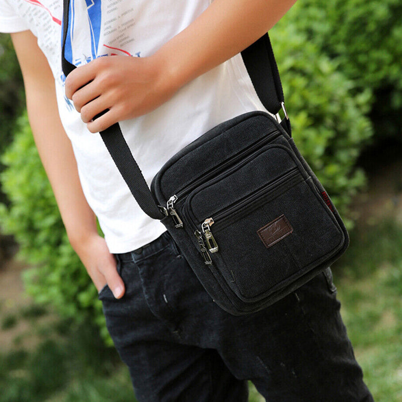 Retro Style Men's Canvas Messenger and Crossbody Satchel Bag_2