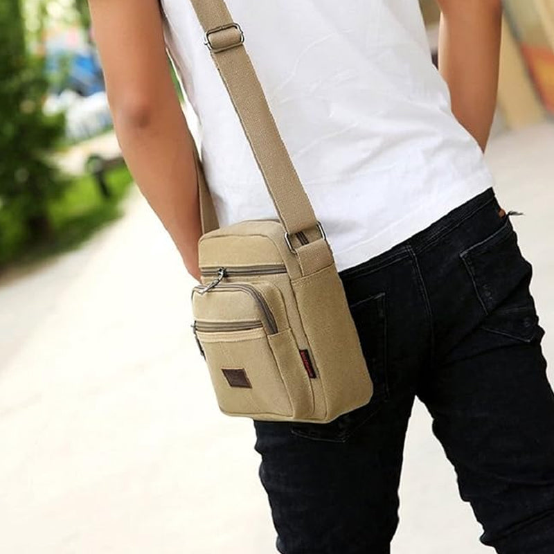 Retro Style Men's Canvas Messenger and Crossbody Satchel Bag_1